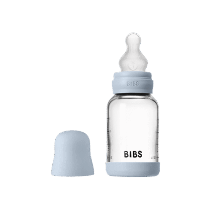 BIBS ΓΥΑΛΙΝΟ ΜΠΙΜΠΕΡΟ 110ml – SILICONE- BABY BLUE