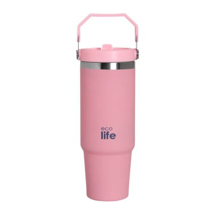 PINK 'HANDLE LID' TUMBLER 900ML
