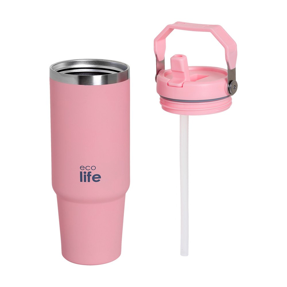 PINK 'HANDLE LID' TUMBLER 900ML - Image 3